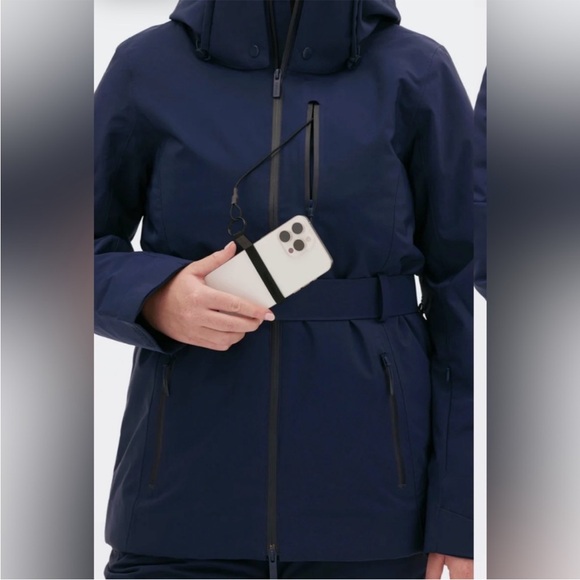 Halfdays Women's Aston Navy Belted Ski Jacket - Picture 2 of 5